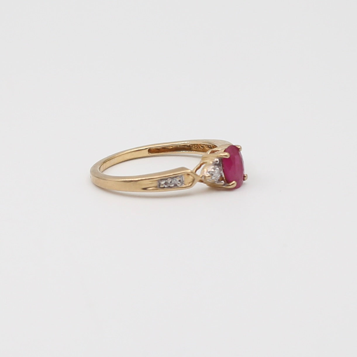 10K Diamond with Ruby Ring