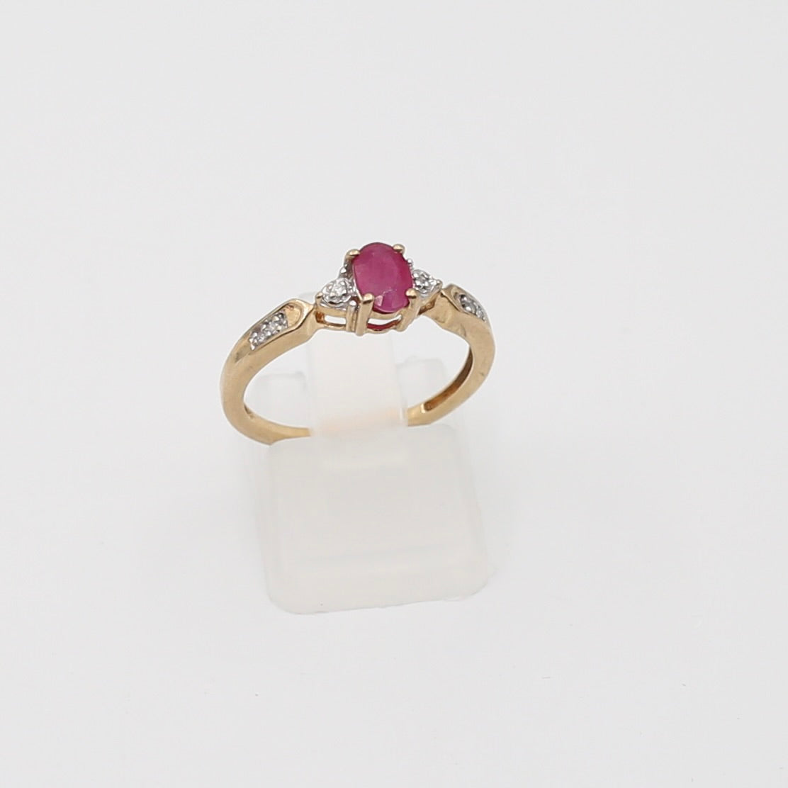 10K Diamond with Ruby Ring