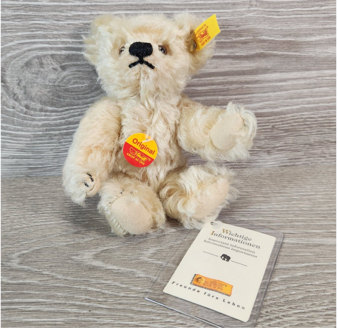Steiff Classic Teddy Bear Mohair (1920) 14cm 5" Blonde Fully Jointed w/ Tags