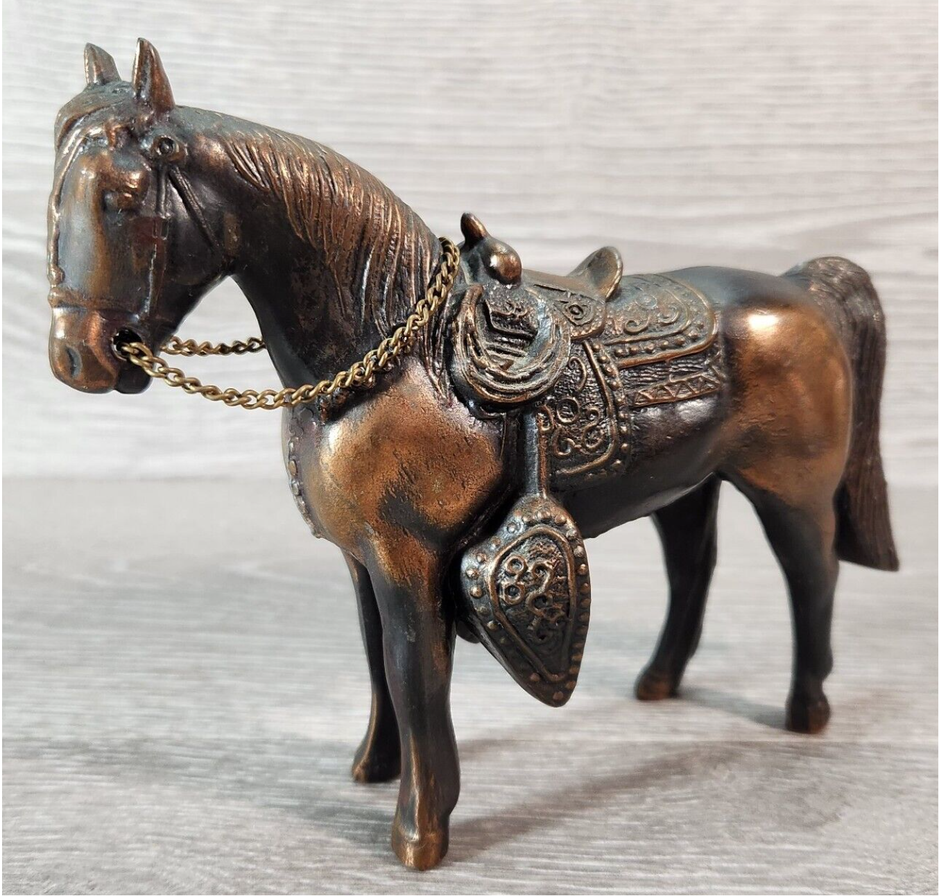 Copper Brass Pot Metal Horse Figure Sculpture Statue Vtg 1950&