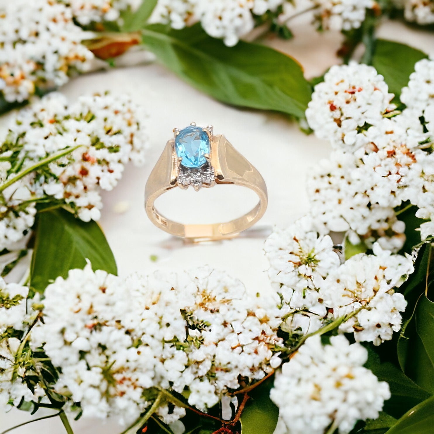 10K Gold Blue Quartz Ring