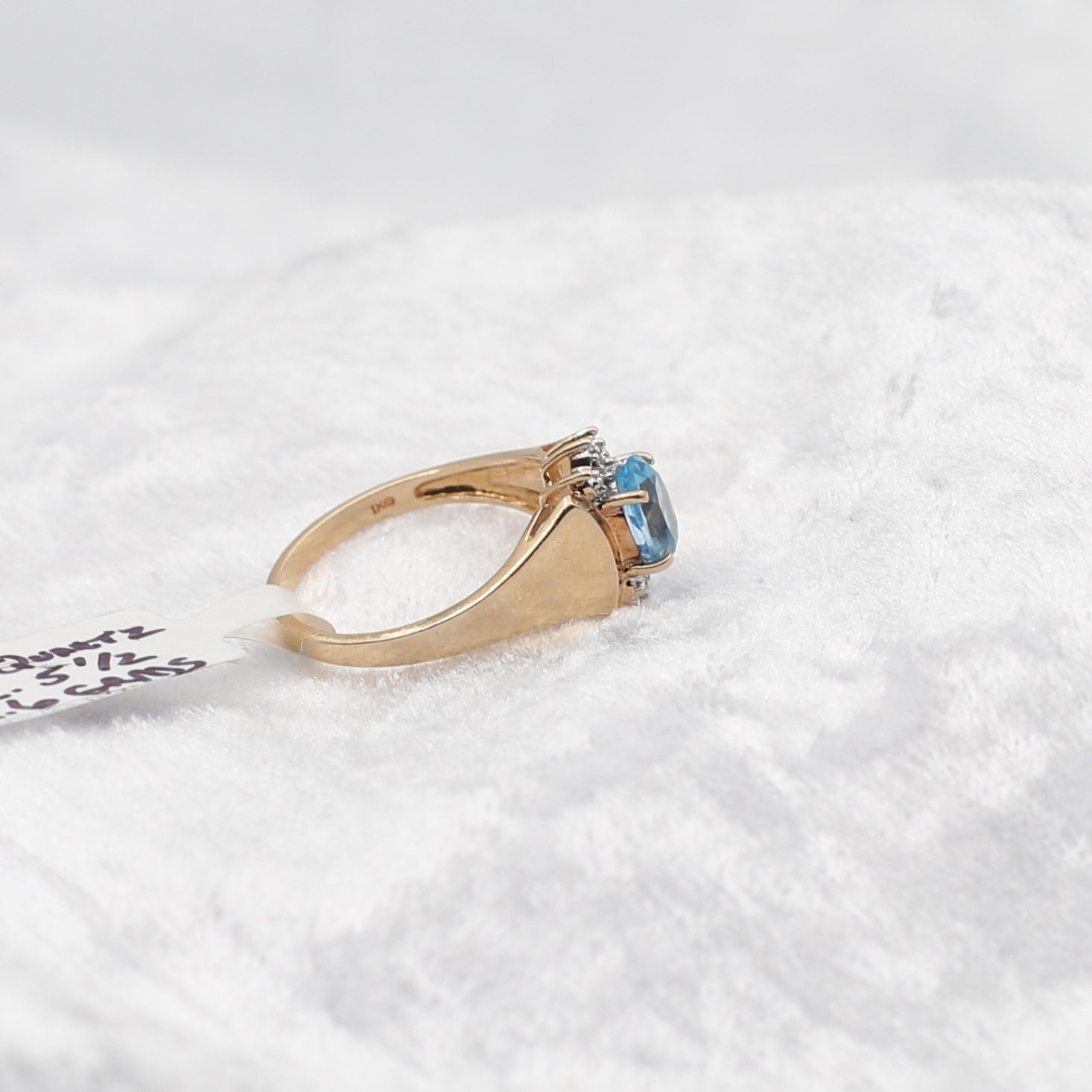 10K Gold Blue Quartz Ring