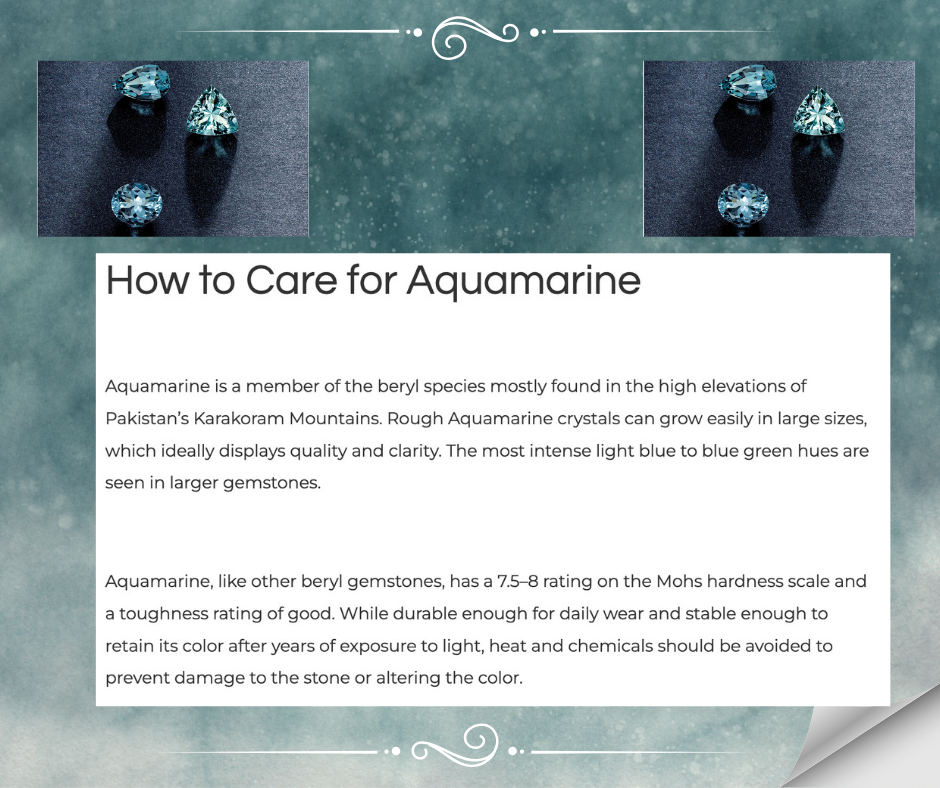 HOW TO CARE FOR AQUAMARINE