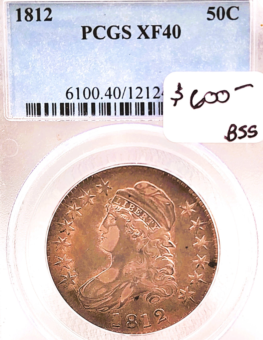 1812 Capped Bust Half Dollar PCGS XF-40