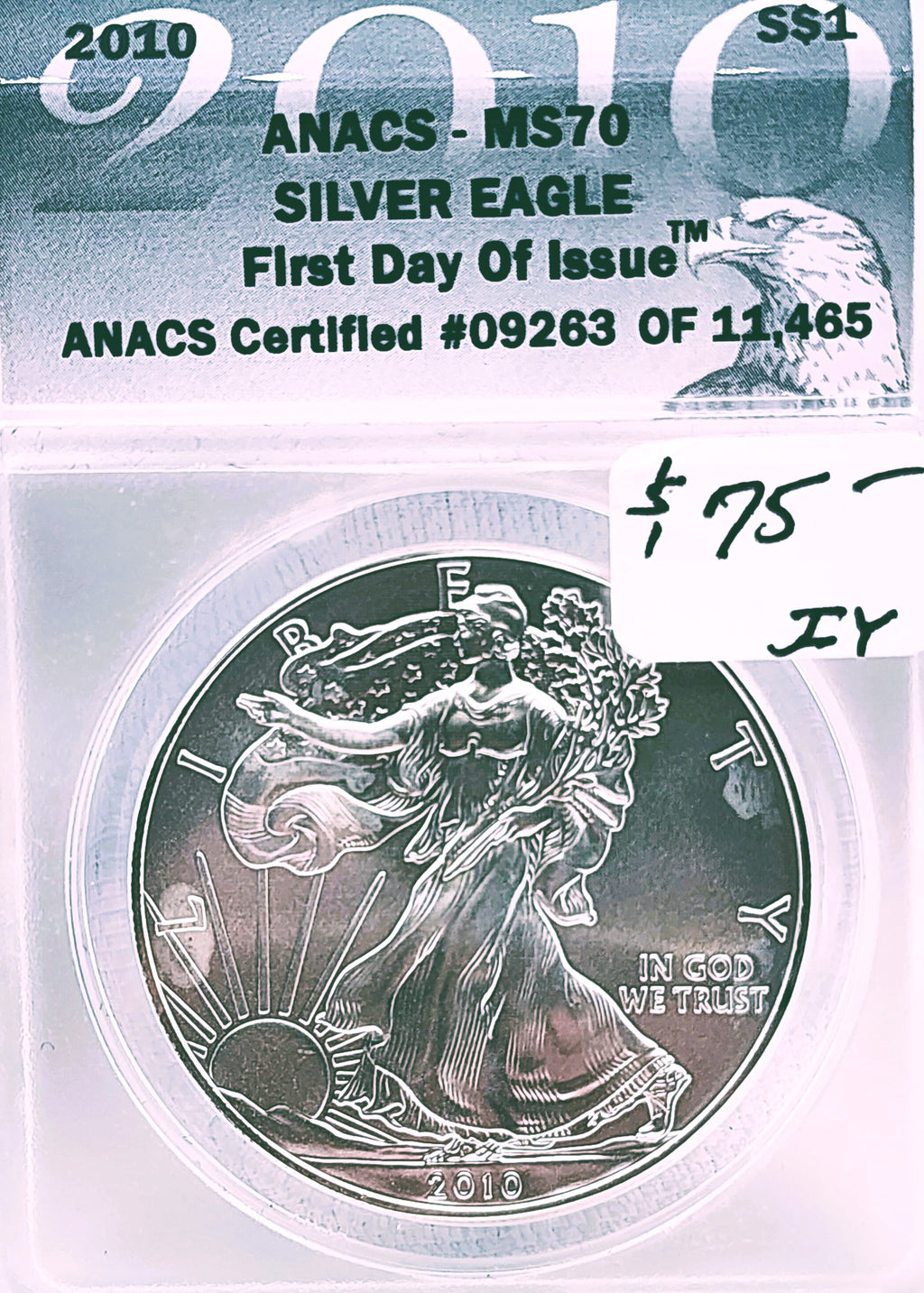 2010 SILVER EAGLE FIRST DAY OF ISSUE