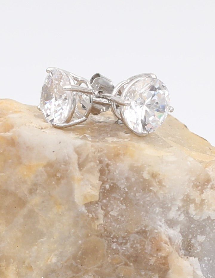 Sterling Silver Cubic Zirconia Diamond Earrings