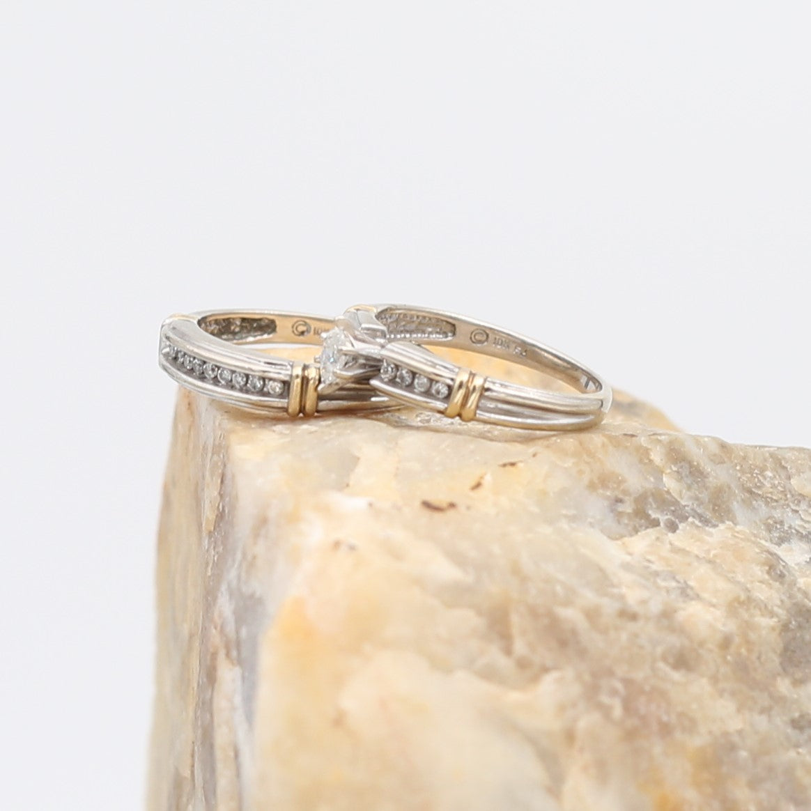 10K Diamond Wedding Set