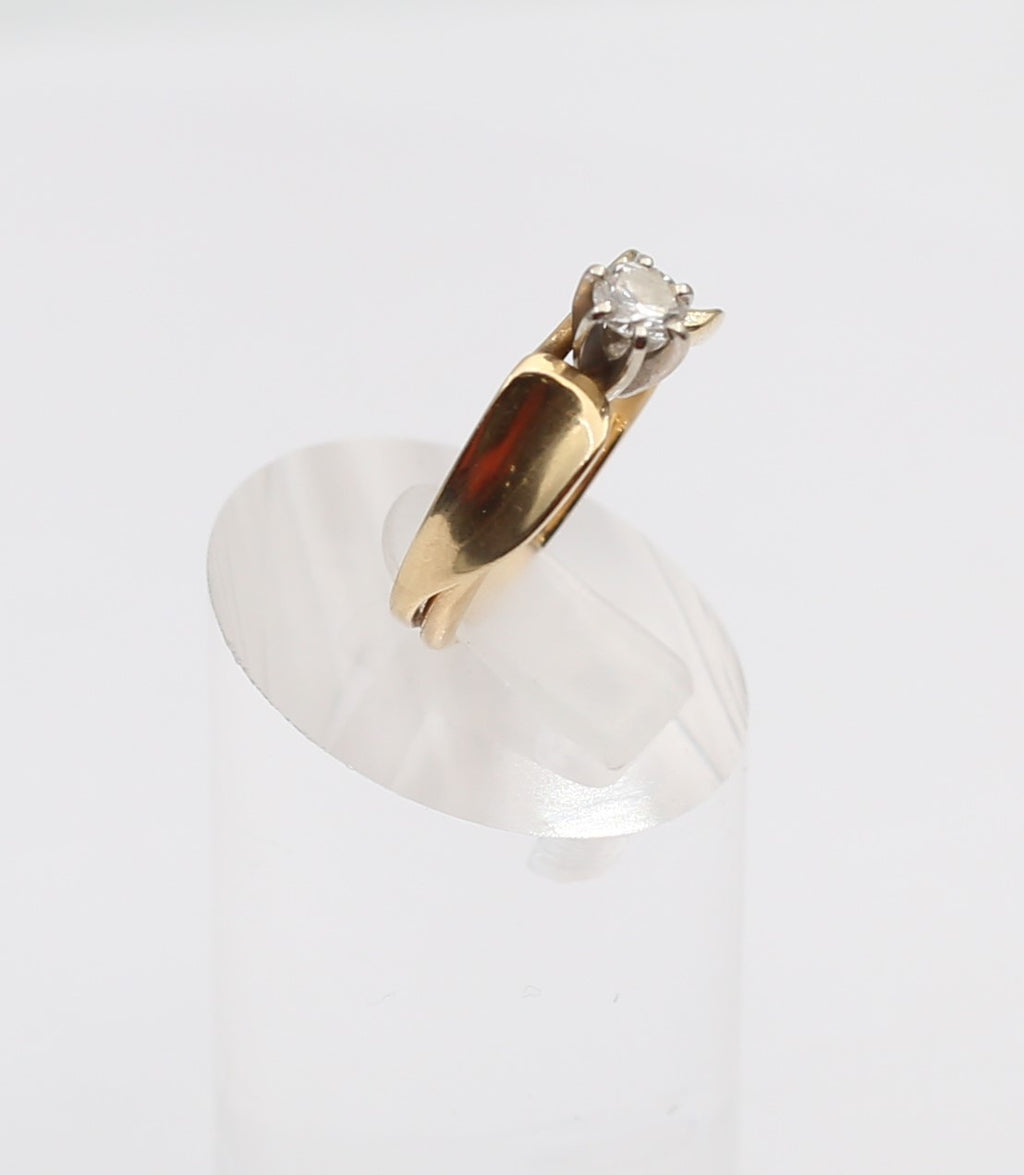 14K Yellow Gold Solitaire Diamond Ring