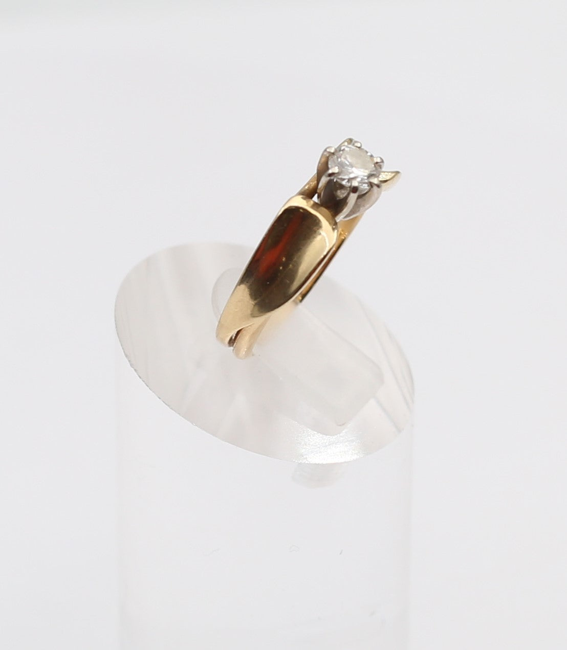 14K Yellow Gold Solitaire Diamond Ring