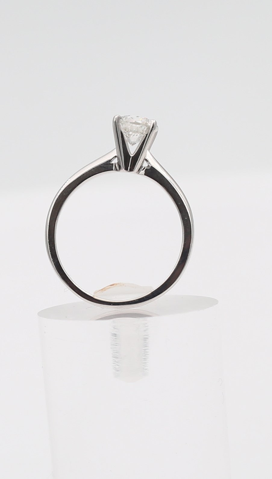 14K White Gold Solitaire Diamond Engagement Ring