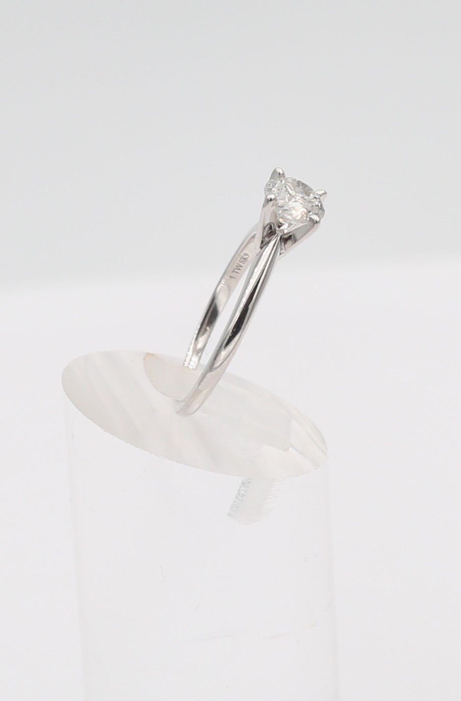 14K White Gold Solitaire Diamond Engagement Ring