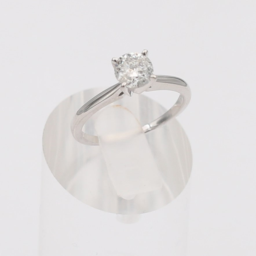 14K White Gold Solitaire Diamond Engagement Ring