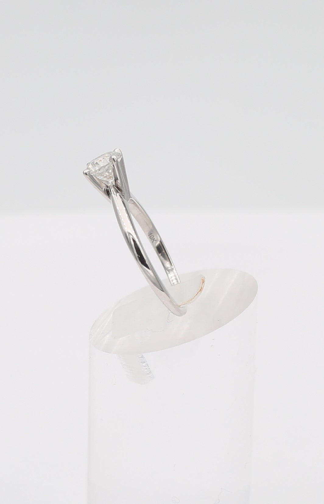 14K White Gold Solitaire Diamond Engagement Ring