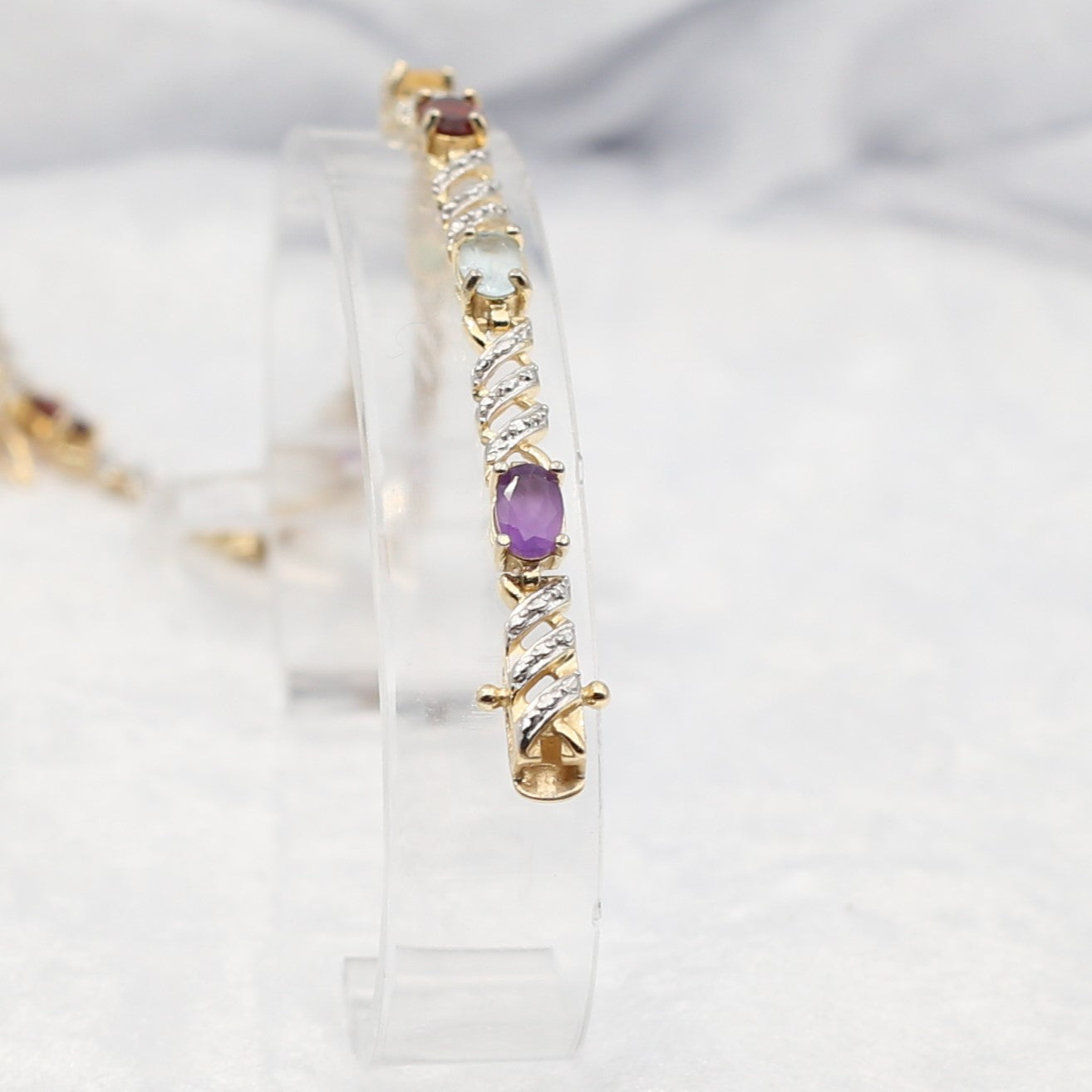Sterling Silver Gem Stone CZ Bracelet