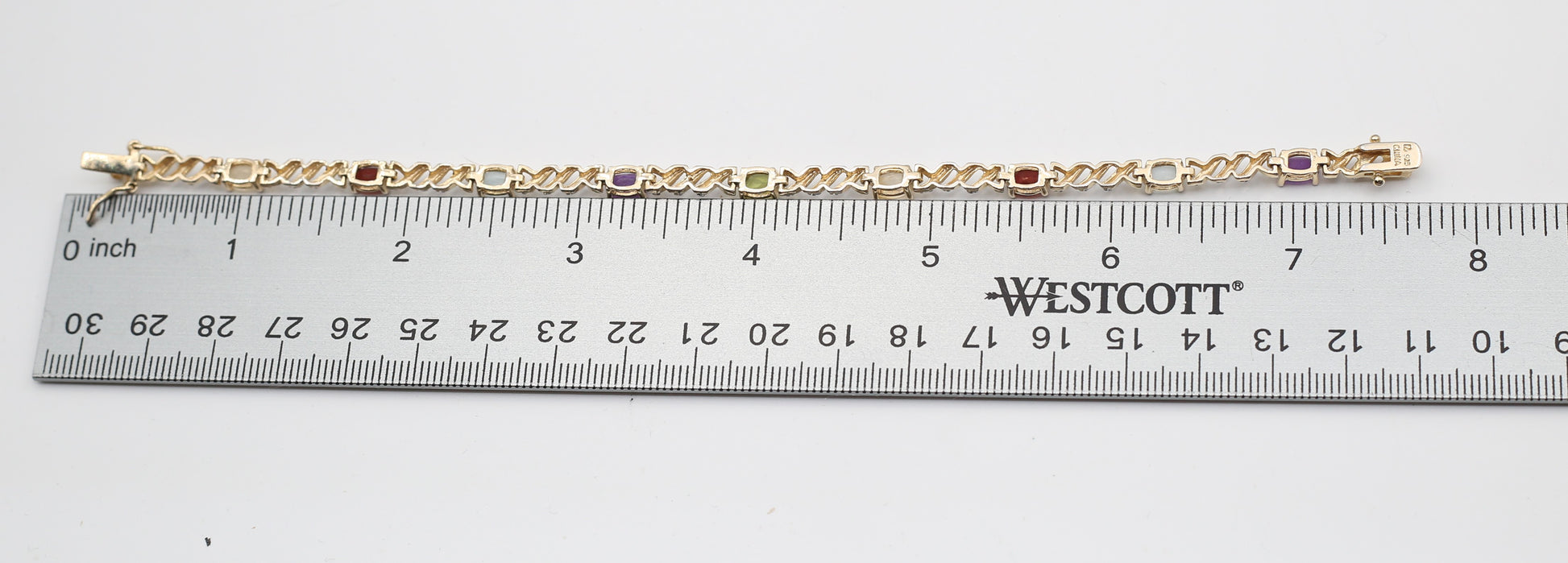 Sterling Silver Gem Stone CZ Bracelet