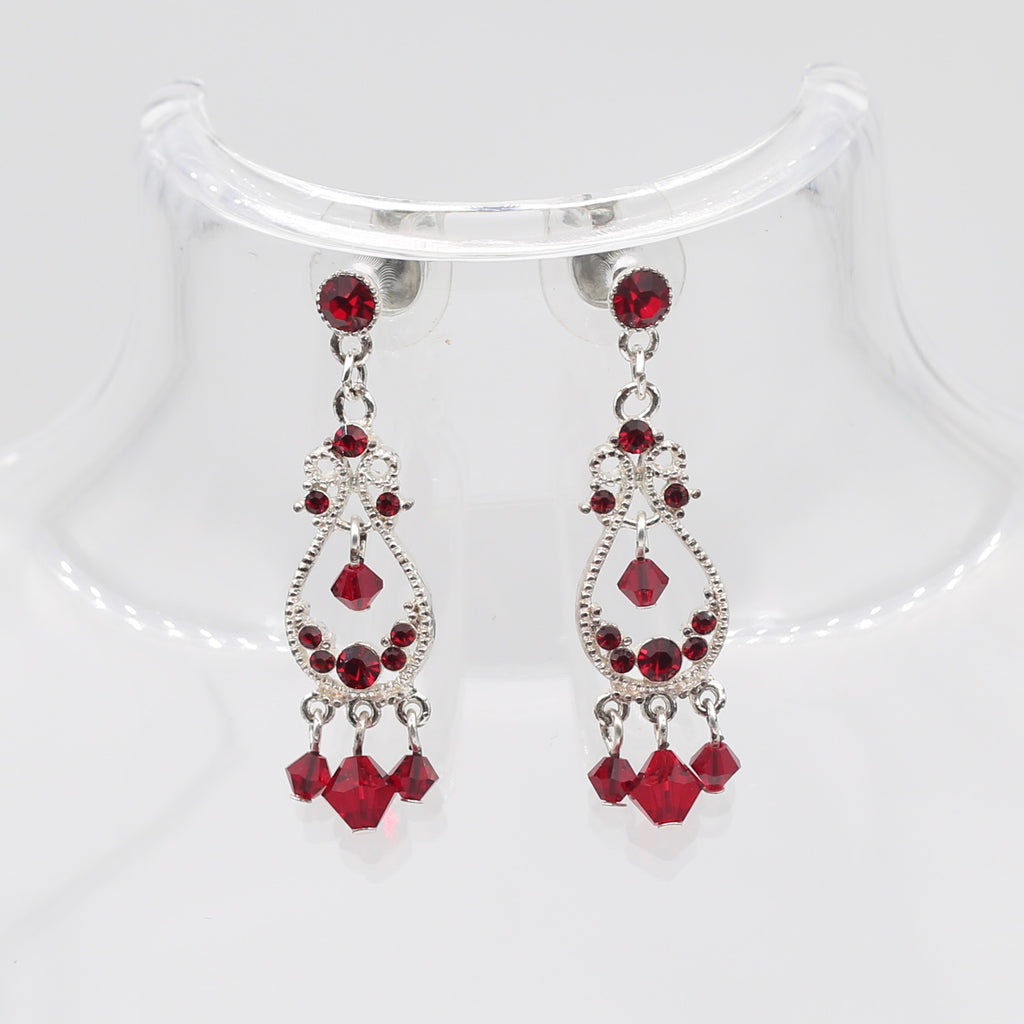 Ruby Rhinestone Earrings