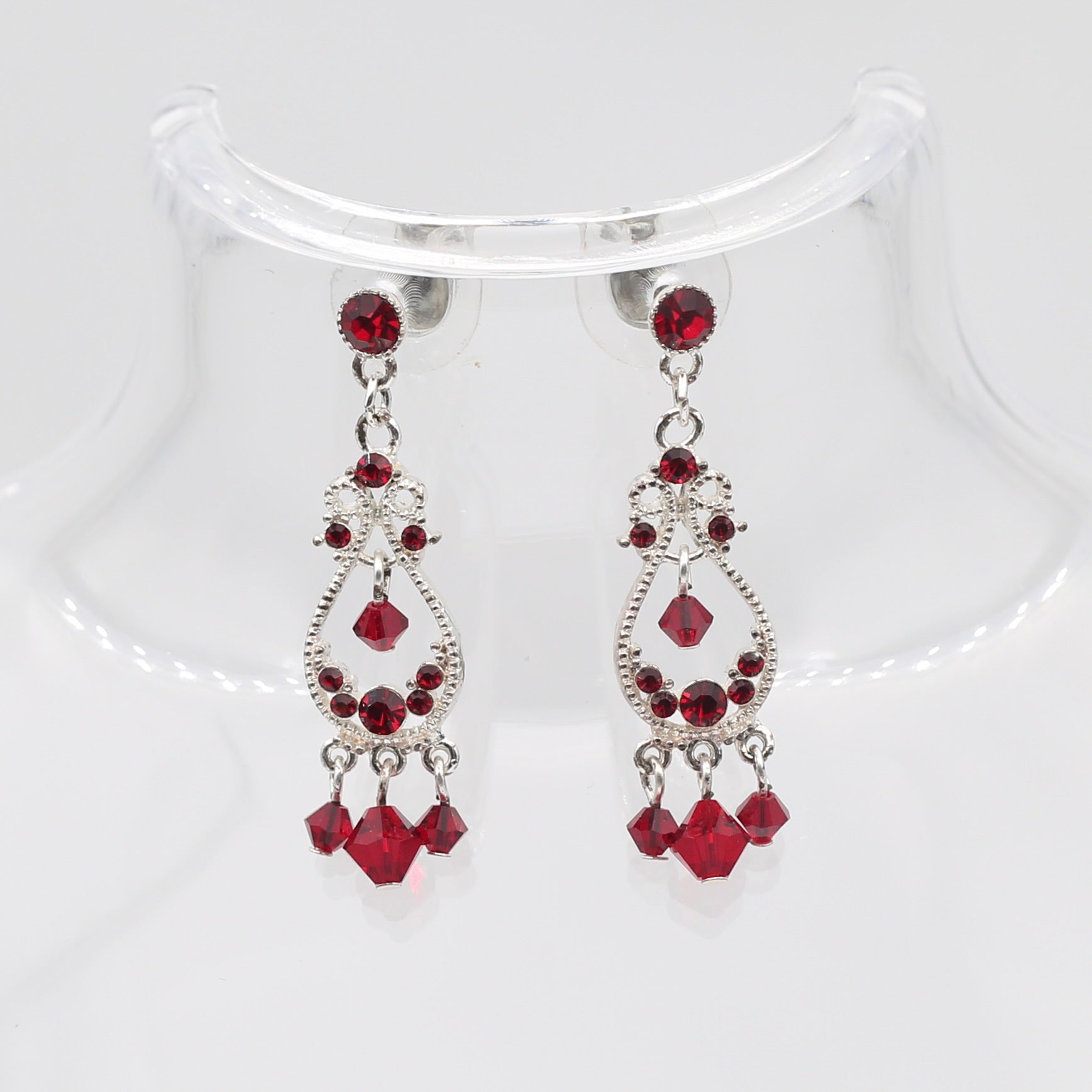 Ruby Rhinestone Earrings