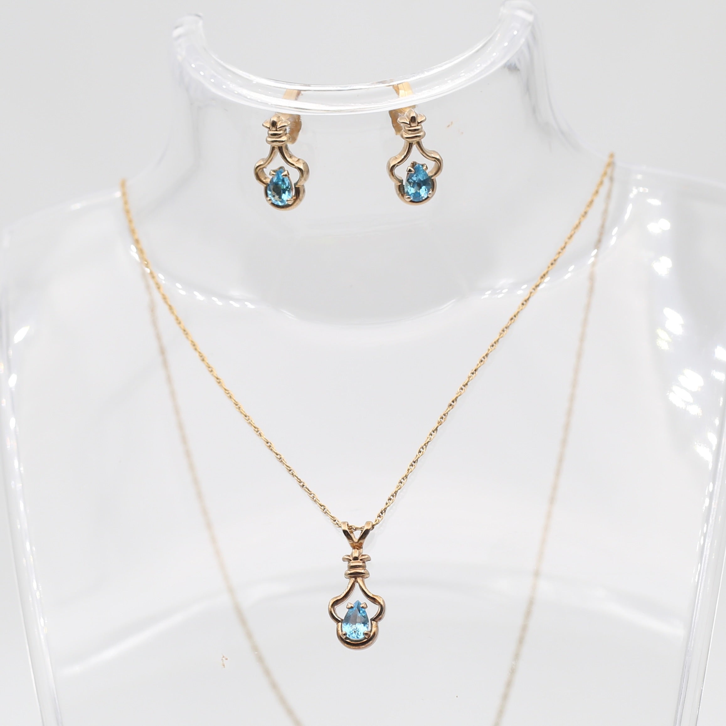Blue Stone Earring &amp; Necklace Set