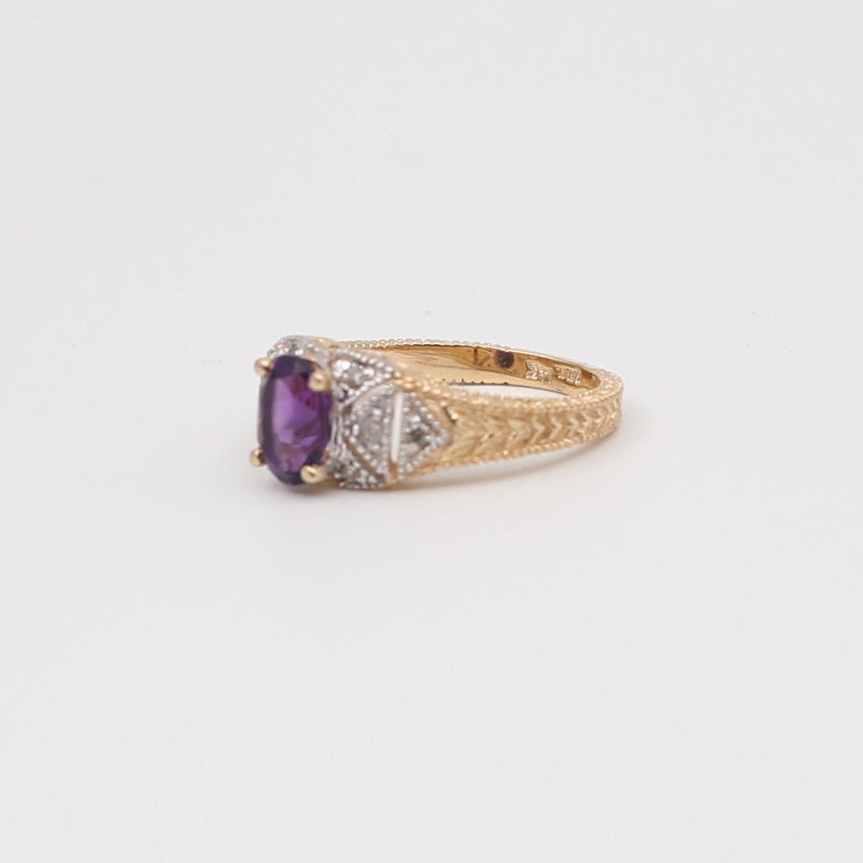 14K Gold Amethyst Ring