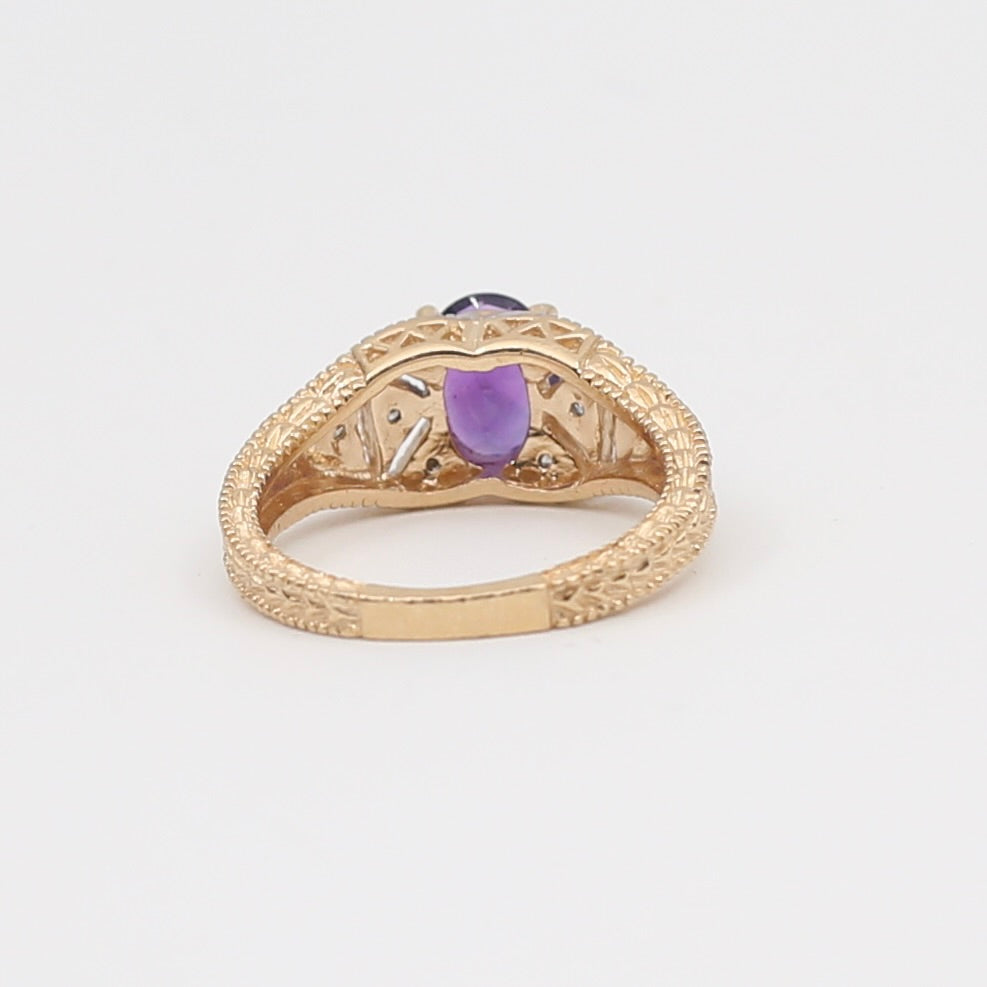 14K Gold Amethyst Ring