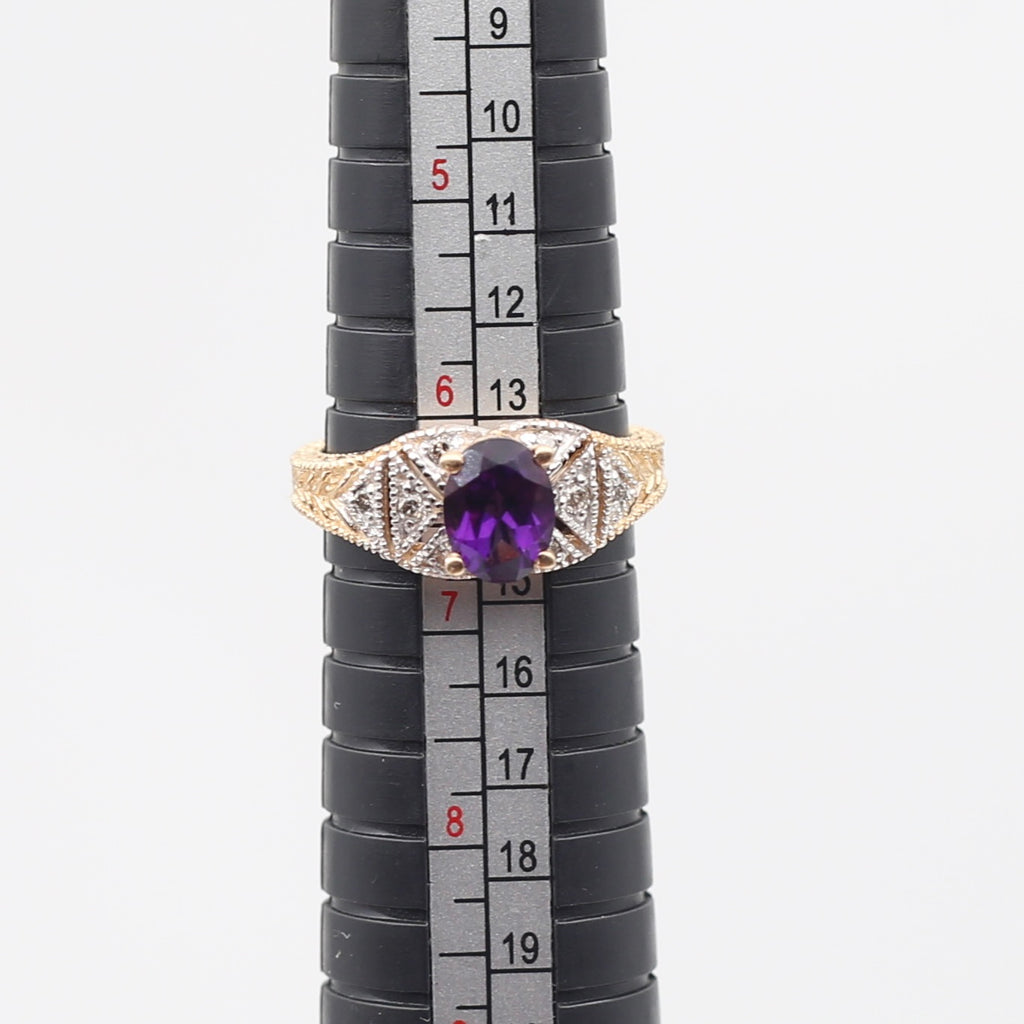 14K Gold Amethyst Ring