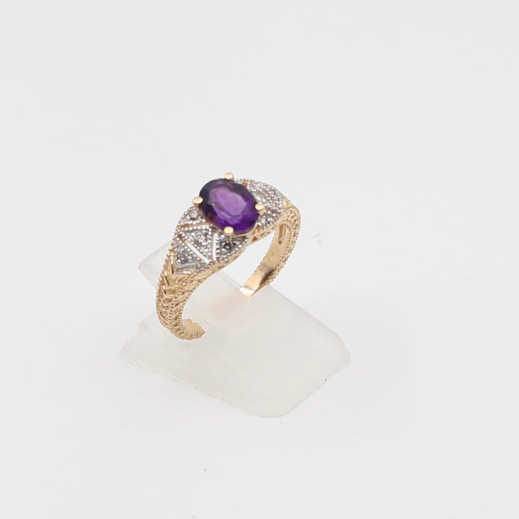 14K Gold Amethyst Ring
