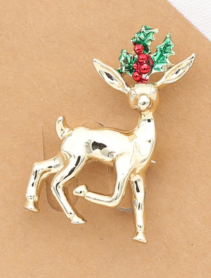 Christmas Reindeer Brooch/Pin