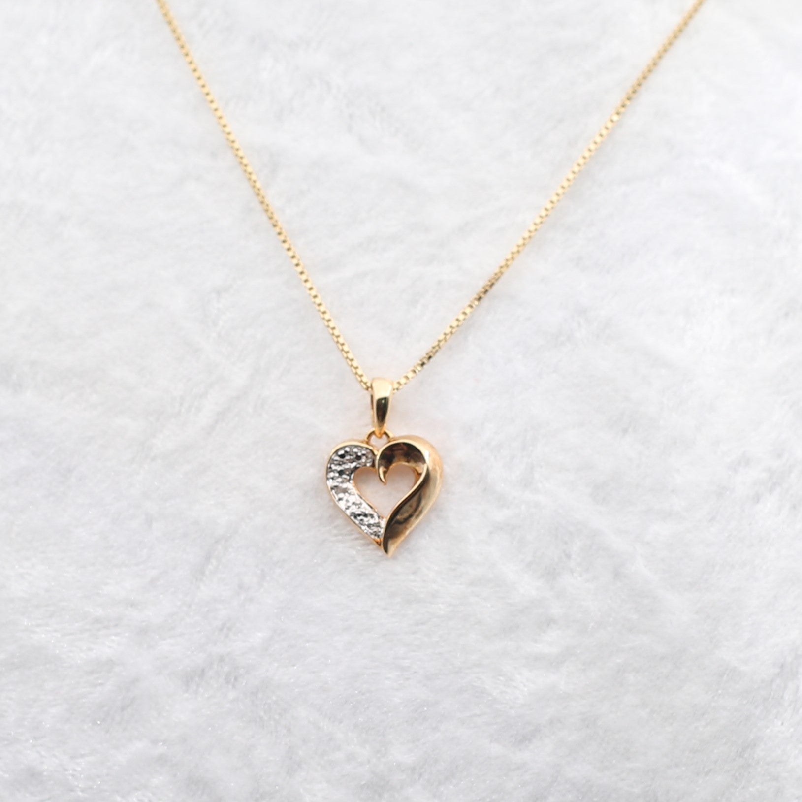 CZ Gold Tone Heart Shaped Necklace