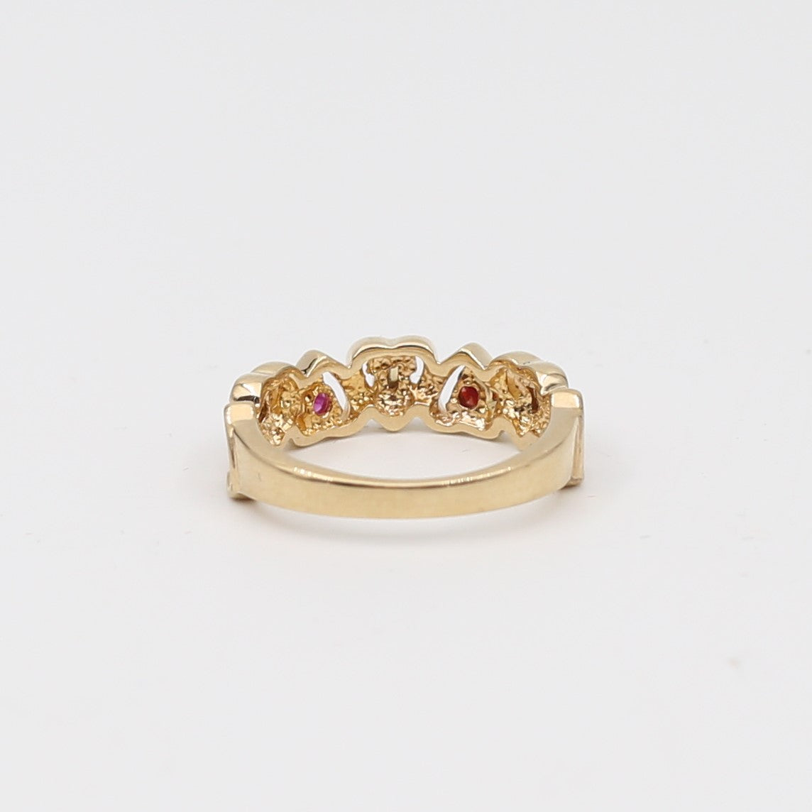 10K Gold Mother's Ring with 12K Black  Hills Gold Leaves
