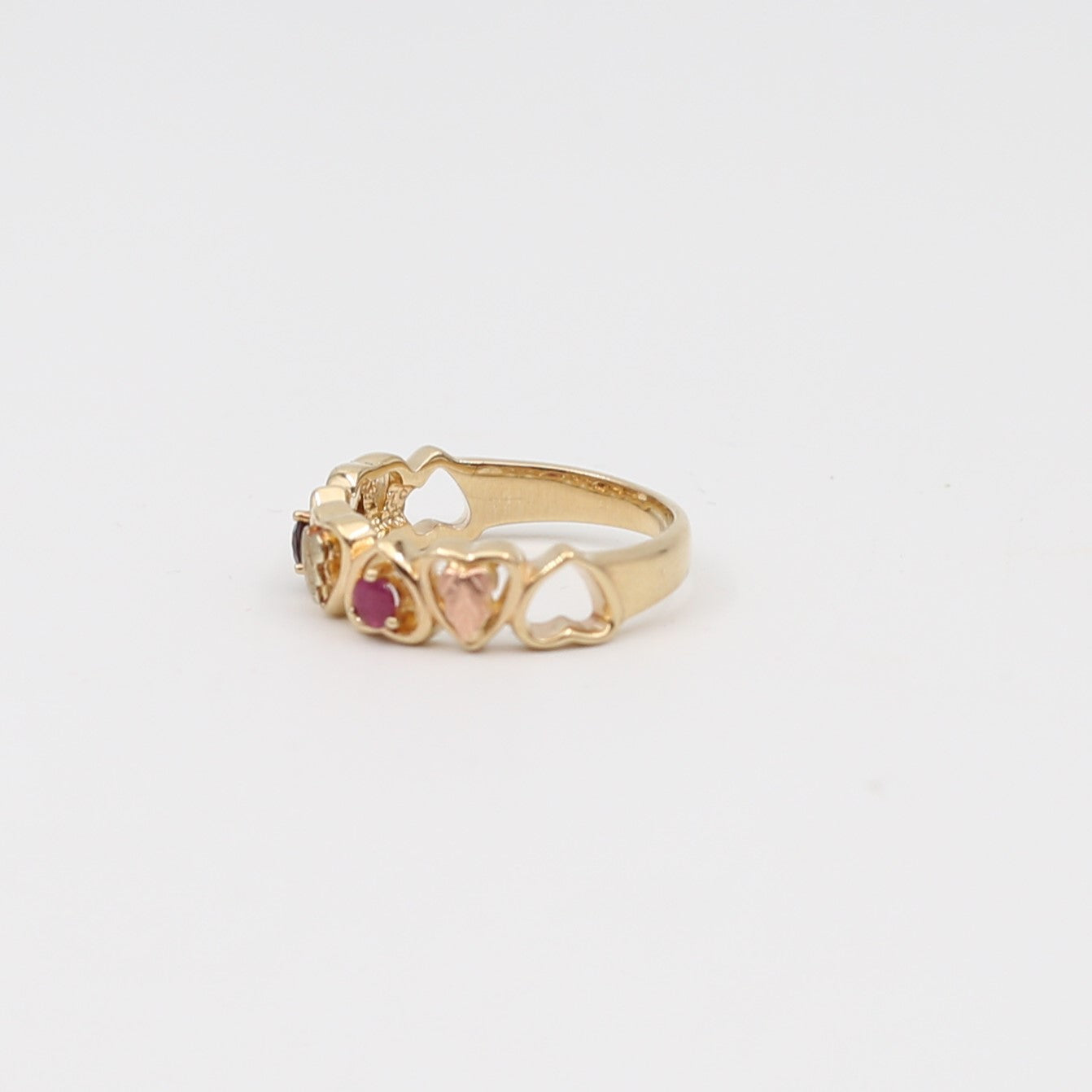 10K Gold Mother's Ring with 12K Black  Hills Gold Leaves