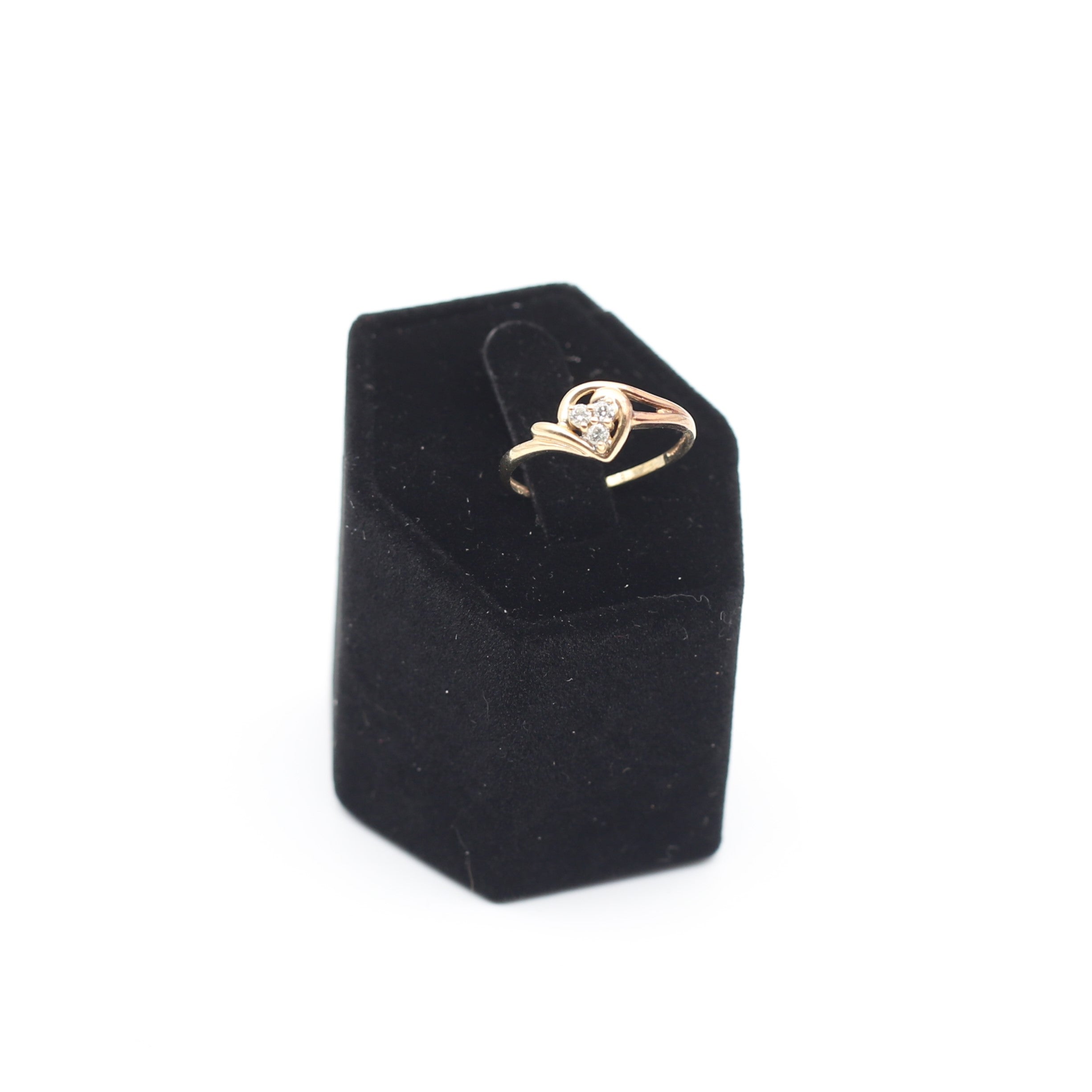 14K Gold Heart Shaped Diamond Ring