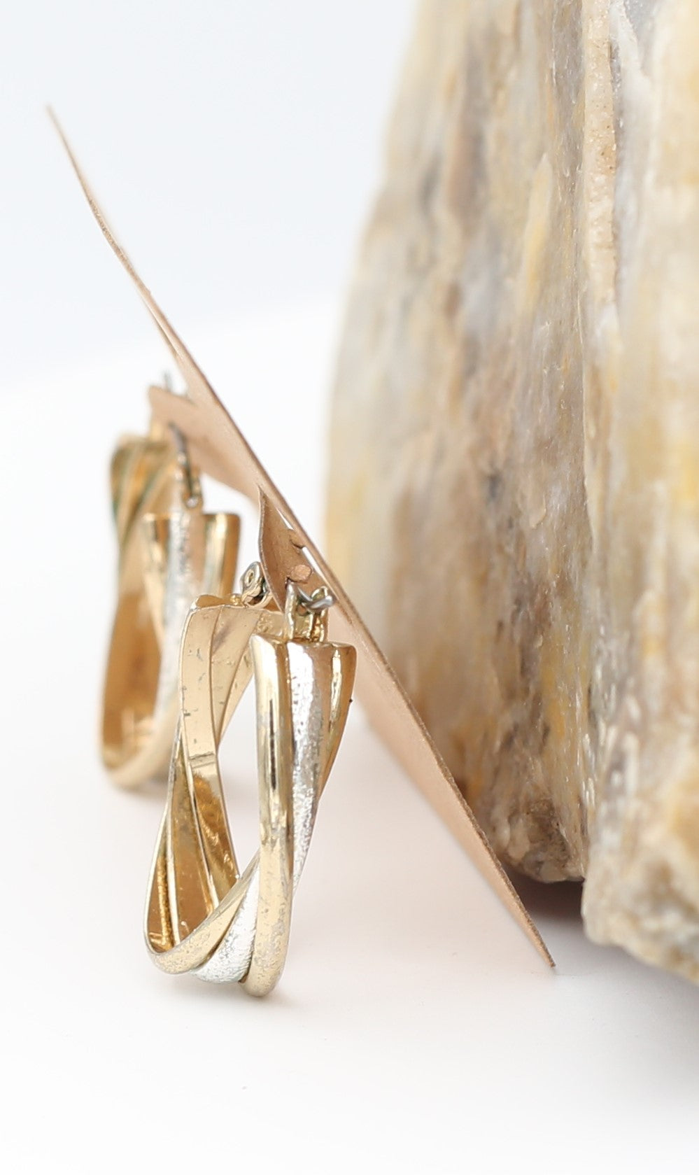 Two Toned Hoop Style Earrings