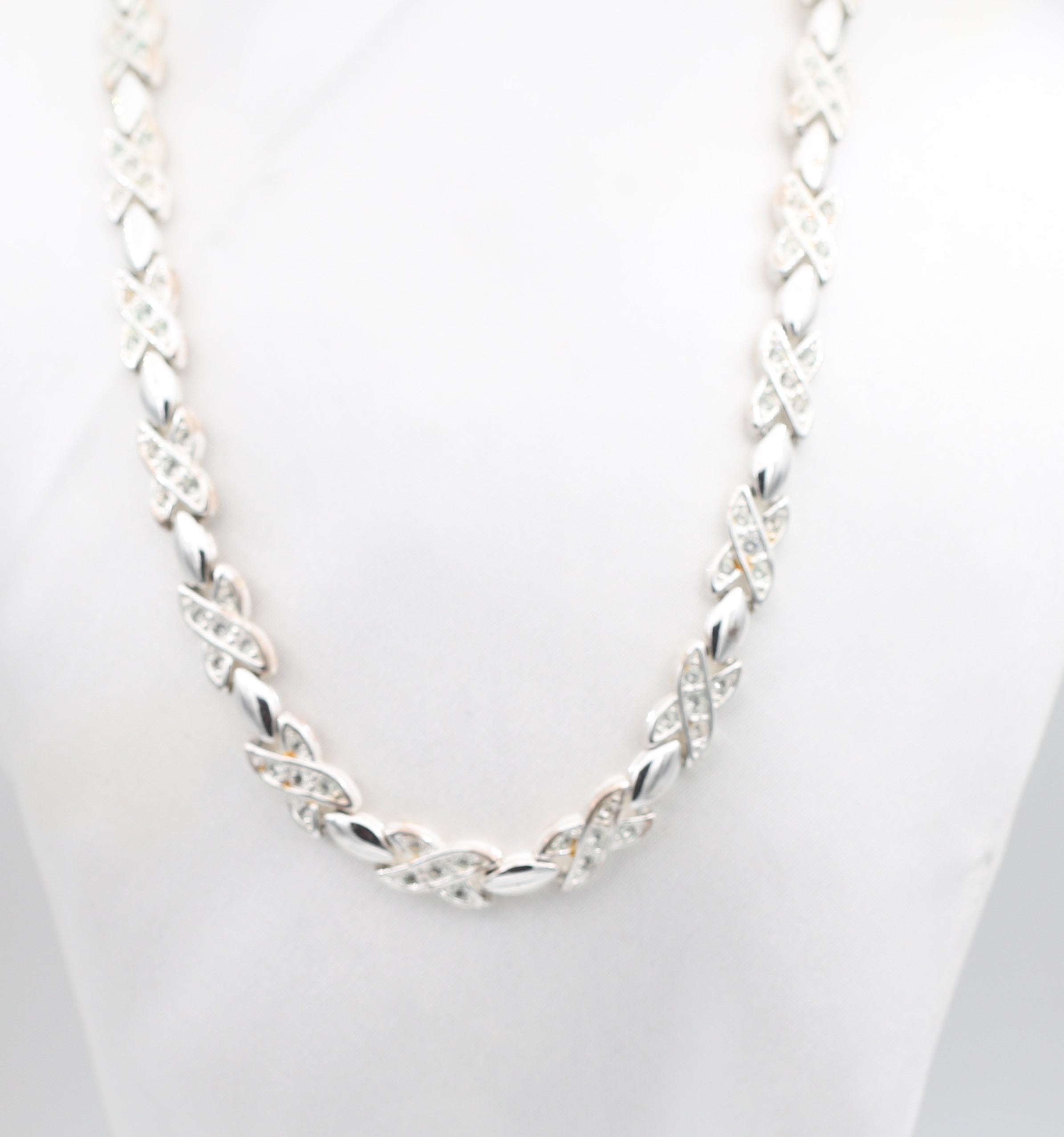 Silver Tone W/CZ Diamond Necklace