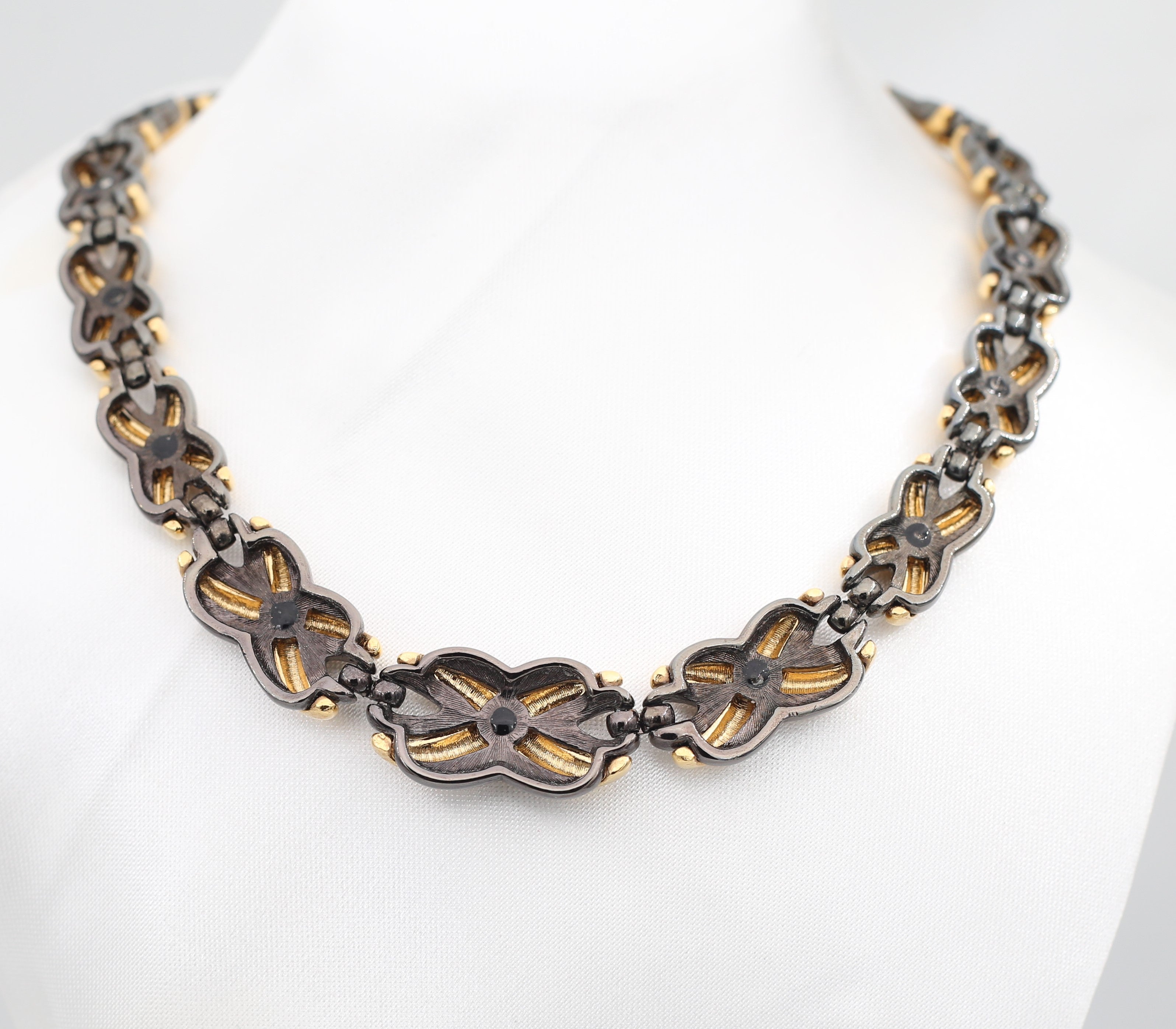 Gold Tone & black Choker Necklace