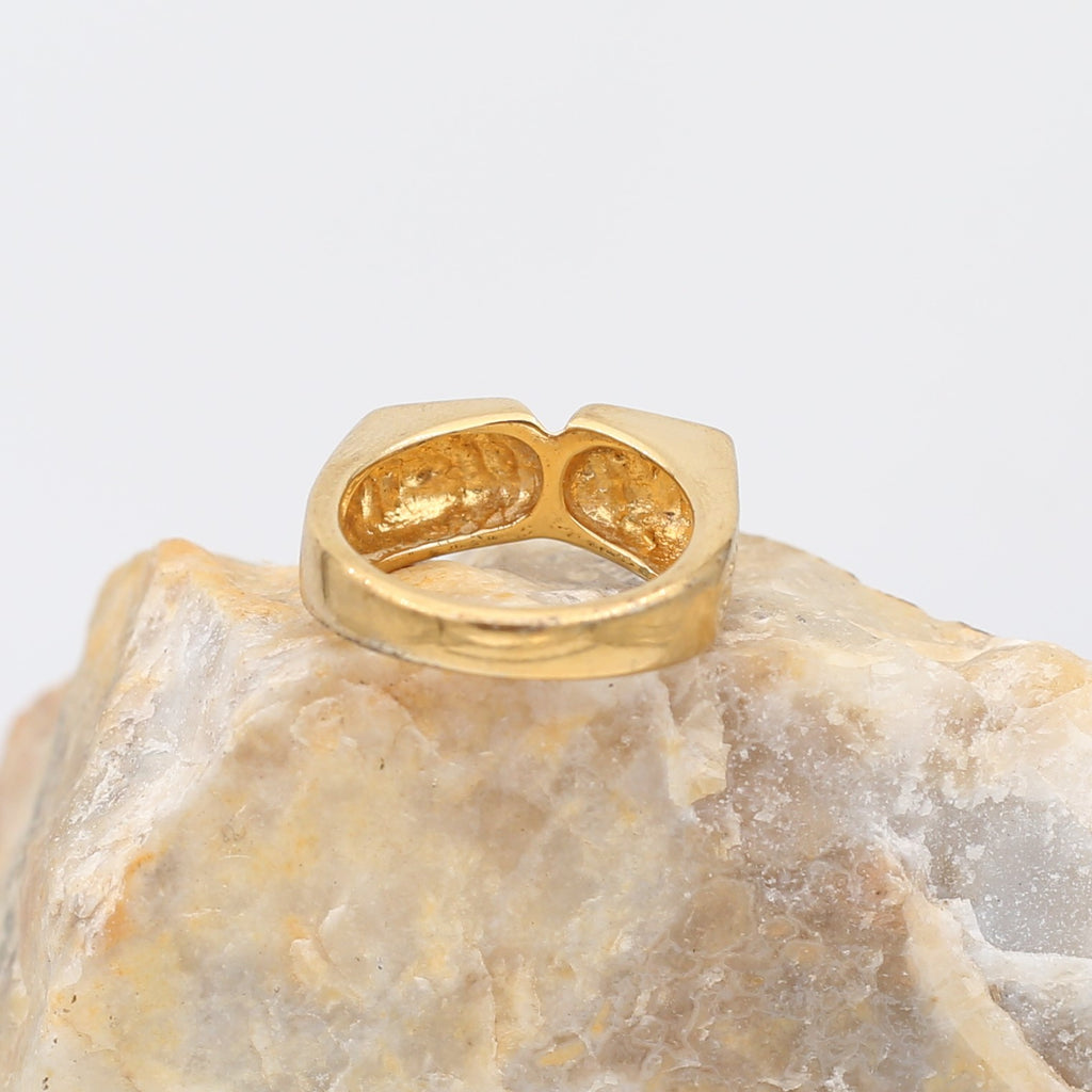 Cubic Zirconia Gold Plated Dice Ring