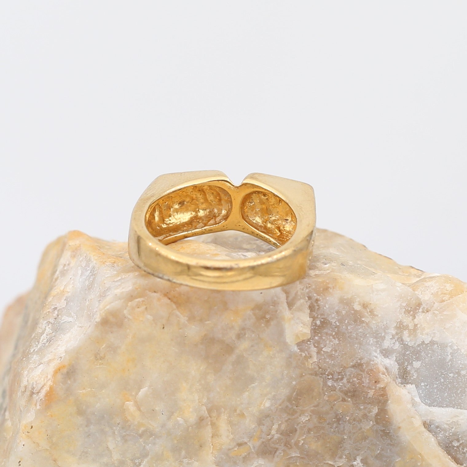 Cubic Zirconia Gold Plated Dice Ring