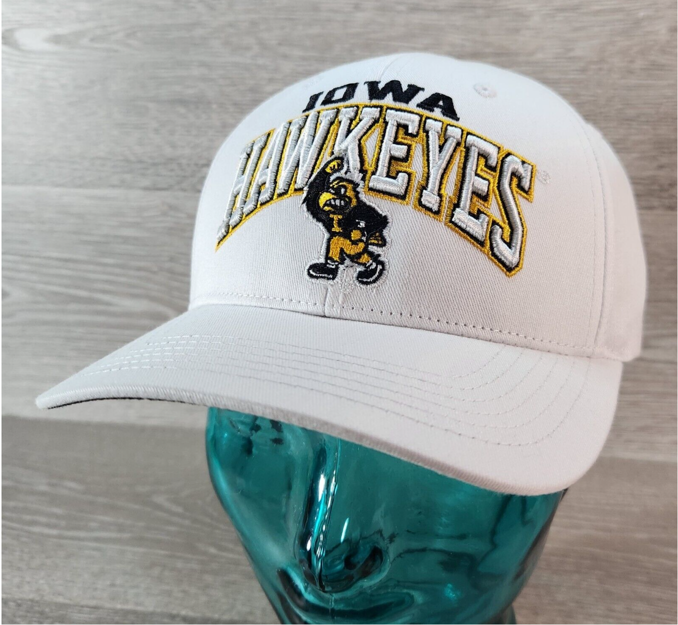 Iowa Hawkeye Retro Style White Snap Back Cap Hat by Captivating